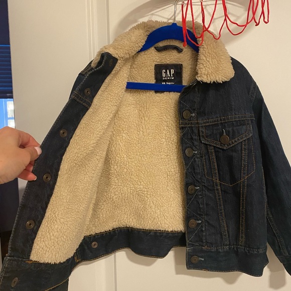 GAP Boys Sherpa Fully Lined Denim Jacket XS - Picture 2 of 5